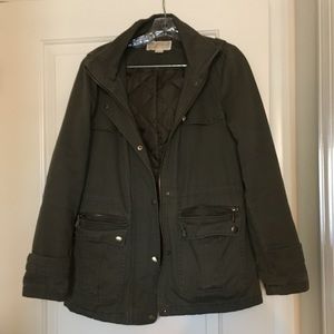 Michael Kors cotton Anorak green utility coat